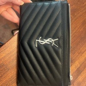 YSL Black Monogram Quilted Clutch